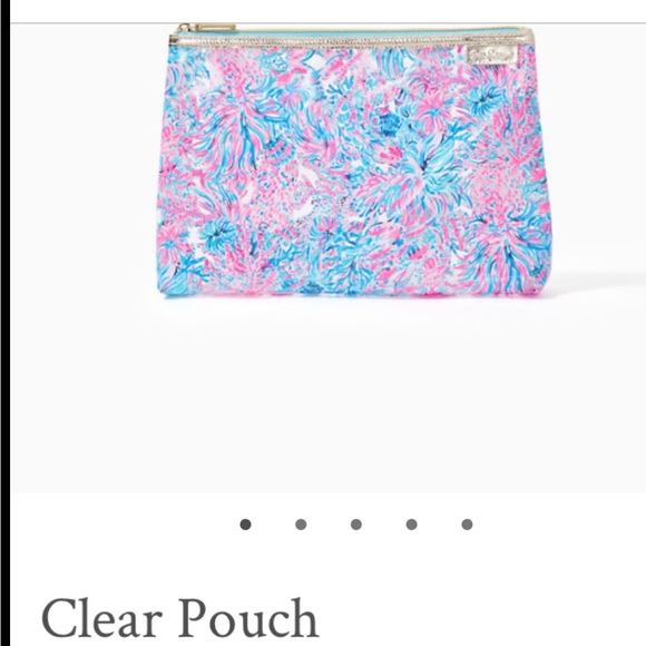 NWT Lilly Pulitzer Clear pouch bag Celestial Blue Seek And Sea Pvc Pouch - Picture 7 of 7